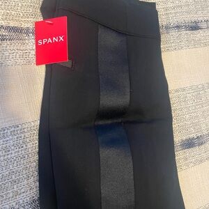 SPANX Perfect Black Pants with Satin Tuxedo Stripe - Brand New